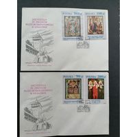 Польша 1991 Три КПД с полной серией марок "Работы мастеров в Национальном музее в Кракове" (спецгашение) Mi.3306-3311 каталог 3.00 евро