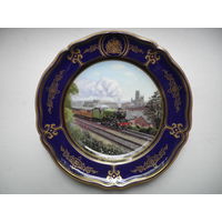 Тарелка декоративная, паровоз, фарфор, Spode, Англия.