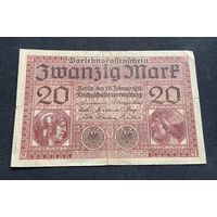 20 марок 1918 год / Германская империя Ссудные кассовые знаки (Darlehnskassenschein)