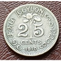 Цейлон 25 центов, 1910    ( 1-1-2 )