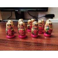 Матрешки сувенирные, дерево, высота 4,5см, 42шт.