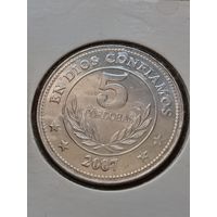 Никарагуа 5 кордоба 2007 г.