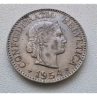 Швейцария 5 раппенов, 1954 1-15-40