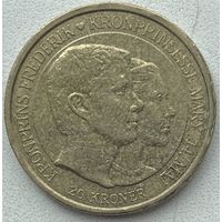 Дания 20 крон 2004 г. Свадьба Принца Фредерика и Мисс Мэри Дональдсон