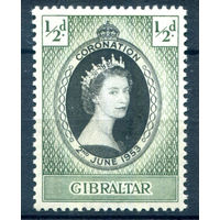 Британские колонии - Гибралтар - 1953г. - коронация королевы Елизаветы II - 1 марка - полная серия, MLH [Mi 133]. #2-Bc-D-KS-7