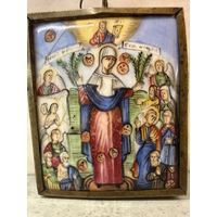 Икона Всех скорбящих Радость. Финифть.19 век. Распродажа коллекции!!!