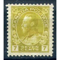 Британские колонии - Канада - 1911/18г. - король Георг V, 7 с - 1 марка - чистая, без клея, есть маленькое тонкое место в центре [Mi 96]. #3-WB-82-A-1