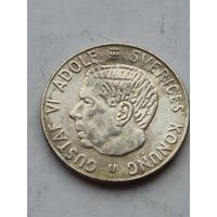 1 крона 1966 года Швеция. Серебро 400. Монета не чищена. 45191