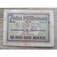 Werty71 Германия 10 миллионов 10000000 марок 1923 рейнский банк в Дюссельдорфе банкнота гроссгельд