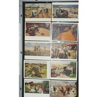 Открытки Картины из серии Соцарт  Крестьянство . Лот из 10шт.