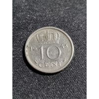 Нидерланды 10 центов 1948