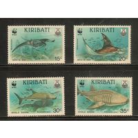 Кирибати-1991 (Мих.566-569) , ** , Морская фауна, Акулы (полная серия)