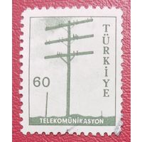 Турция, 1959 г., стандартный выпуск, телеграфный столб