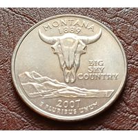 США 25 центов , D 2007 Квотер штата Монтана   ( 2-6-1 )