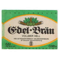Этикетка пива Gvel-Brau Германия П783