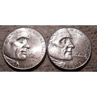 5 центов 2005 D США 200 лет экспедиции Льюиса (пара) Океан и Бизон