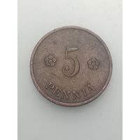 Финляндия 5 пенни 1930 года .