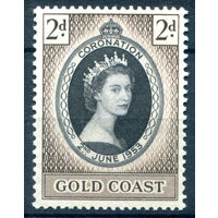 Британские колонии - Золотой Берег - 1953г. - коронация королевы Елизаветы II - 1 марка - полная серия, MLH [Mi 150]. #2-Bc-D-KS-7