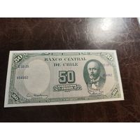 Чили 5 сентесимо на 50 песо образца 1960 года UNC p126b(1)
