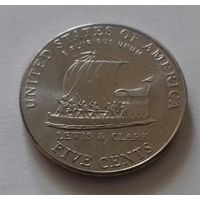 5 центов, США 2004 P D, экспедиция Льюиса и Кларка, лодка