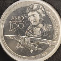 Литва 1,5 евро, 2025 100-летний юбилей - Самолет ANBO UNC