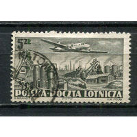 Польша - 1952 - Авиация 5Zt - [Mi.731A] - 1 марка. Гашеная.  (Лот 54HF)-T41P11