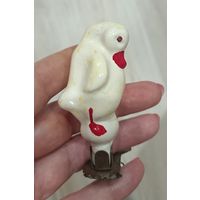 Елочные игрушки, стекло, утка, уточка  серая шейка