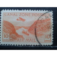 Зона Панамского канала, 1931. Авиапочта. Гравюра Панамского канала