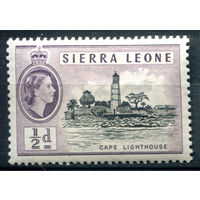 Британские колонии - Сьерра-Леоне - 1956г. - ландшафты, королева Елизавета II, 1/2 P - 1 марка - MLH [Mi 176]. #4-B5-118-A-1