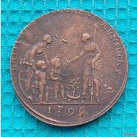 США 1 цент 1796 года. Корабль. Поселение Кентуки. BRITISH SETTLEMENT KENTUCKY. Предложи свою цену или обмен!