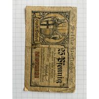 25 пфеннингов (нотгельды) 1921 г. Германия.