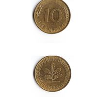 10 пфеннигов Германия 1982 года(J)