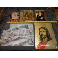 Картина на стекле,стерео Икона,иконы 2 шт.,фотография отца Григория церковь в дер.Груздово.