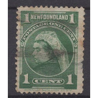 1897 Ньюфаундленд * Королева Виктория, 1 cent (SG 85) прошла почту