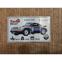 Вкладыш Turbo Rally 65 наклейки фантики авто auto турбо ралли Porsche 911
