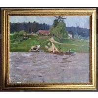 Крохалев П.С;Засл.Худ; (Крохолев);74/87см.с учетом рамы; "Вечер на Западной Двине",1960г;холст/масло