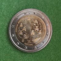 Португалия 2 евро 2023 "Всемирный день молодежи в Лиссабоне". UNC из ролла.