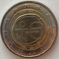 Португалия 2 евро 2009 г. 10 лет монетарной политики ЕС (EMU) и введения евро