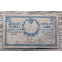Werty71 Русская Финляндия 5 марок золотом 1909 банкнота