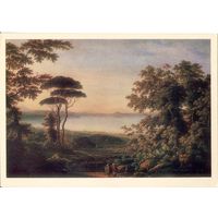 Открытка СССР. Ф.М. Матвеев. Вид озера в Италии. ГРМ. 1985