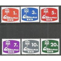 Гибралтар. Доплатные марки. 1986г. Mi#7-12. Серия.