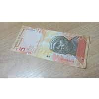 Венесуэла 5 боливаров 20 марта 2007 года