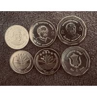 Бангладеш НАБОР 3 монеты 1, 2, 5 така 2010 - 2012 UNC