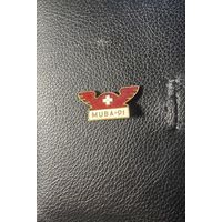 Значок Швейцарский. Логотип швейцарской выставки MUBA 1991г