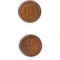10 пфеннигов Германия 1984 года(J)