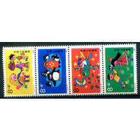 Китай - 1989г. - детские рисунки - 4 марки-сцепка - полная серия, MNH [Mi 2234-2237]. #3-WB-102-B-1