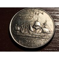 США 25 центов квотер 2000 Вирджиния