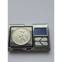 10 лит 1936 года. Литва. Серебро 750. Монета не чищена. L45561.