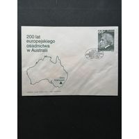 Польша 1987 КПД с маркой "200 лет первому поселению европейцев в Австралии" (спецгашение) Mi.3090 каталог 1.70 евро