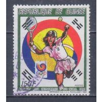 [1401] Гвинея 1987. Спорт.Теннис.Летние Олимпийские игры. Гашеная марка. ДЕФЕКТ (см.описание)